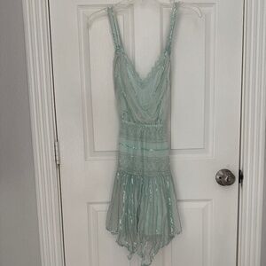 Free People “Ode to Tea” Mint Green Beaded Sequin Dress Size S NWT OTHER